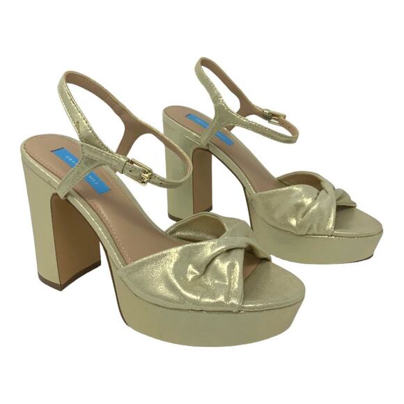 Draper James Paloma Gold Platform Sandals Size 8 NWT $128 MSRP - Picture 1 of 8